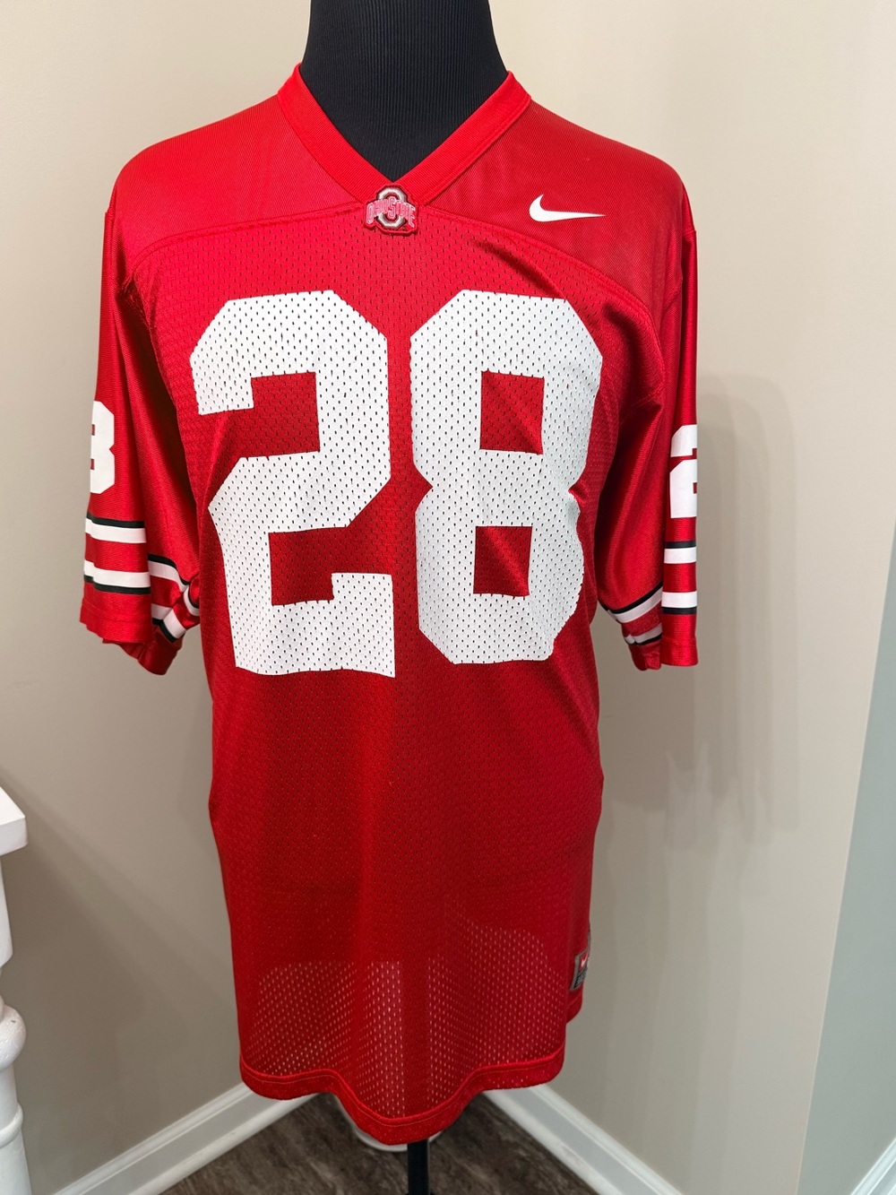 NIKE Jersey OSU OHIO STATE BUCKEYES RED WHITE Y2K  Vintage Size XL 2007-08